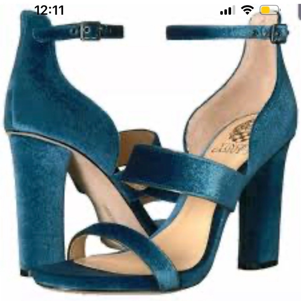 Vince Camuto Teal Velvet Heels